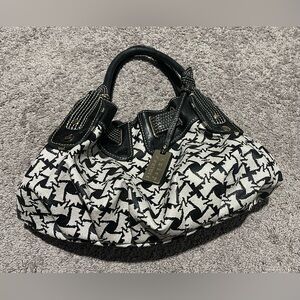 Stylish Black and White Designer Handbag